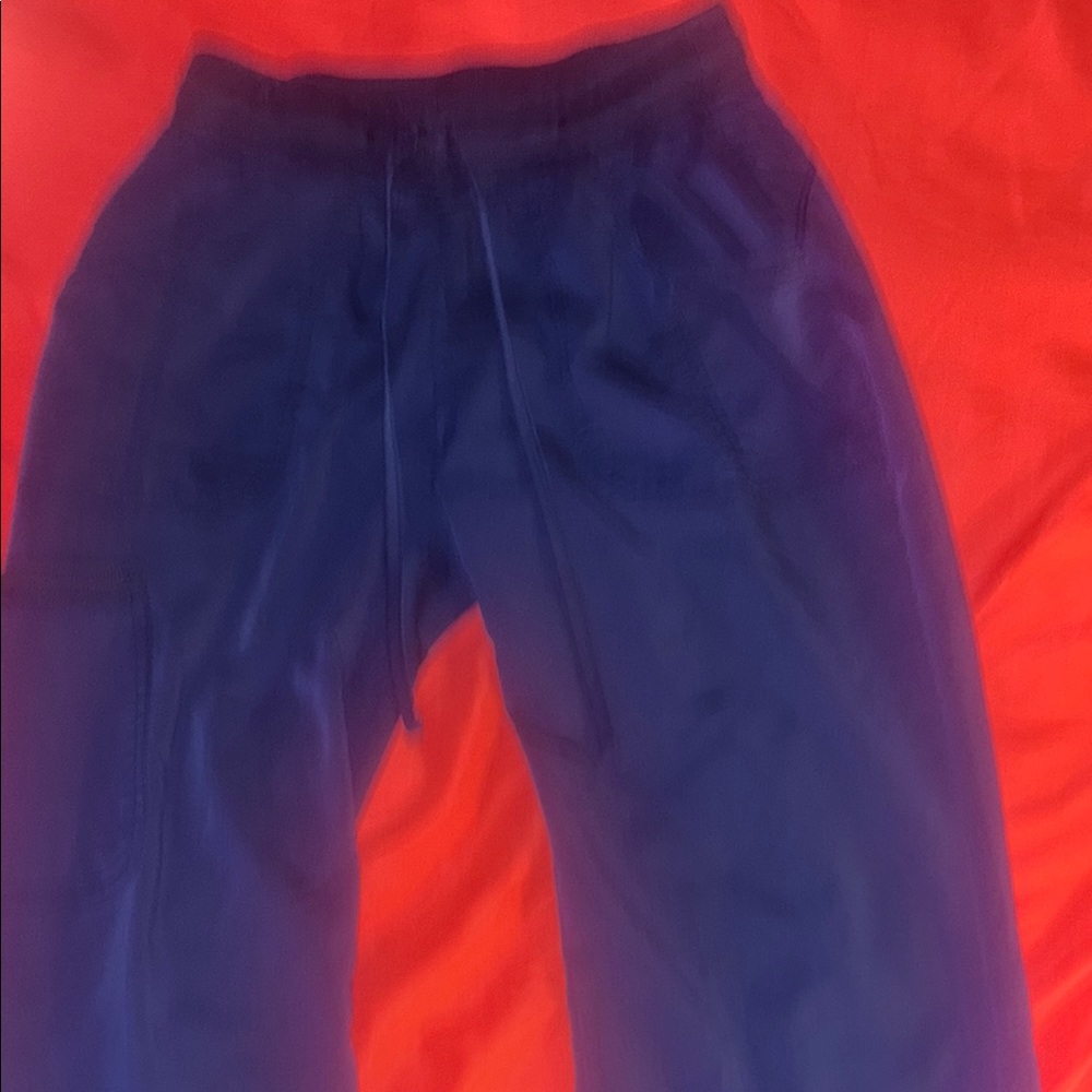 Blue Relaxed Fit Trousers with Elastic Waistband